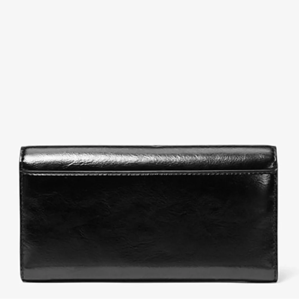 Michael Kors Jet Set Travel Large Patent Envelope Wallet Black